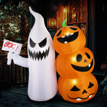 (white) 1,8 meter Halloween uppblåsbar pumpafältlykta svart katt LED heminredning gräsmatta uteplats balkong