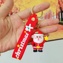(#12) Multi PVC Cartoon Christmas Tree DIY Keychain Kit with Ornaments Plush Toys Small Gifts