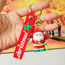 (#twenty two) Multi PVC Cartoon Christmas Tree DIY Keychain Kit with Ornaments Plush Toys Small Gifts