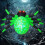(Green) COMIN 9FT LED Aufblasbare grüne Spinne Halloween-Gartendekoration mit Lichtern 2