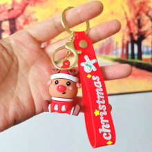 (#36) Multi PVC Cartoon Christmas Tree DIY Keychain Kit with Ornaments Plush Toys Small Gifts
