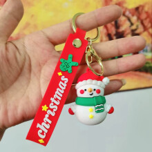 (#11) Multi PVC Cartoon Christmas Tree DIY Keychain Kit with Ornaments Plush Toys Small Gifts