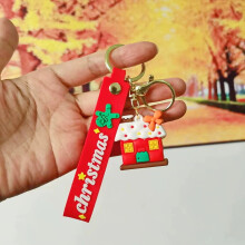 (#1) Multi PVC Cartoon Christmas Tree DIY Keychain Kit with Ornaments Plush Toys Small Gifts