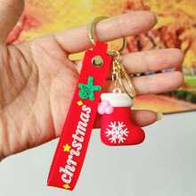(#16) Multi PVC Cartoon Christmas Tree DIY Keychain Kit with Ornaments Plush Toys Small Gifts