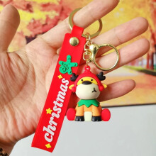 (#13) Multi PVC Cartoon Christmas Tree DIY Keychain Kit with Ornaments Plush Toys Small Gifts