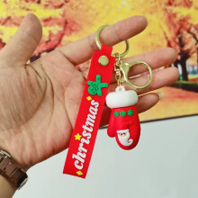 (#20) Multi PVC Cartoon Christmas Tree DIY Keychain Kit with Ornaments Plush Toys Small Gifts