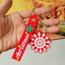 (#19) Multi PVC Cartoon Christmas Tree DIY Keychain Kit with Ornaments Plush Toys Small Gifts