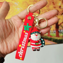 (#8) Multi PVC Cartoon Christmas Tree DIY Keychain Kit with Ornaments Plush Toys Small Gifts