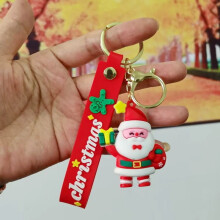 (#32) Zestaw do samodzielnego wykonania breloka z wieloma elementami z PVC w kształcie choinki, pluszowymi zabawkami i ozdobami, drobnymi prezentami