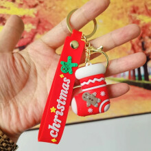 (#7) Multi PVC Cartoon Christmas Tree DIY Keychain Kit with Ornaments Plush Toys Small Gifts