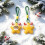(Christmas tree) Creative Cute Christmas Keychain Set Tree Apple PU Leather Ornament Gift 3