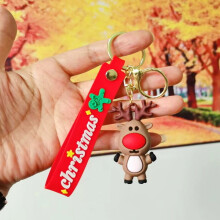 (#26) Zestaw do samodzielnego wykonania breloka z wieloma elementami z PVC w kształcie choinki, pluszowymi zabawkami i ozdobami, drobnymi prezentami
