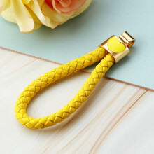 (Yellow heart-shaped rope - no buttons) Pearl Heart Lucky Bag Car Keychain Women's Cute Creative Bag Pendant Metal Keychain Ring Gift