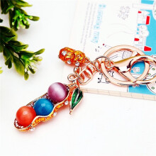 (Diamond Peanuts) Chinesischer Glückseimer, Schatzschale, Auto-Schlüsselanhänger, Taschenanhänger für Frauen, süßes kreatives Metallgeschenk