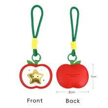 (Christmas apples (with hanging cord)) Christmas Keychains Creative Tree Reindeer Star PU Leather Ornaments Gift Set