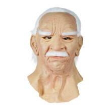 (white-haired old man) Incredibly Realistic Halloween Latex Mask for Seniors Perfect for Parties and Celebrations