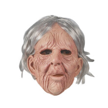 (white-haired old lady) Incredibly Realistic Halloween Latex Mask for Seniors Perfect for Parties and Celebrations