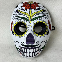 (Petal Mask) Mexican Halloween Skull Mask Digital Print Cosplay Party Decoration Atmosphere Ghost Face
