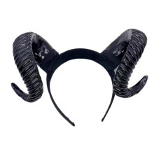 (Black (chosen by 90% of customers)) Halloween Costume Kit Realistic Sheep Horns Devil Headband Dark Cosplay Headwear Cow Horns