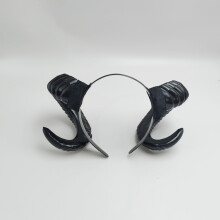 (Black (Standard)) Halloween Costume Kit Realistic Sheep Horns Devil Headband Dark Cosplay Headwear Cow Horns