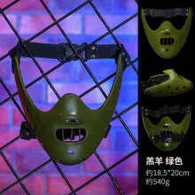 (Resin Silent Lamb Green) Resin Hannya Mask Masquerade Devil Japanese Demon King Hundred Demons Halloween Costume Props