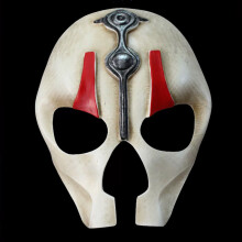 (Resin Death Mask with Skull, 18*21.5cm) Resin Hannya Mask Masquerade Devil Japanese Demon King Hundred Demons Halloween Costume Props