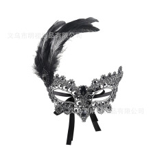(silver) Halloween Princess Costume Lace Gold Foil Hollow Half Face Sexy Eye Mask for Women Party