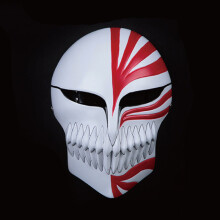 (Resin Hollowfied Shinigami Mask, Red, 20.5*31cm) Resin Hannya Mask Masquerade Devil Japanese Demon King Hundred Demons Halloween Costume Props