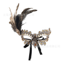 (gold) Halloween Princess Costume Lace Gold Foil Hollow Half Face Sexy Eye Mask for Women Party