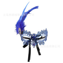 (sapphire) Halloween-Prinzessinnenkostüm: Halbgesichtsmaske mit Spitze und Goldfolie, sexy Augenmaske für Damen, Party