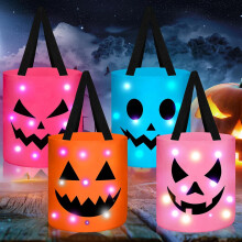 (Vibrant Color) 4 Stück leuchtende, bunte Halloween-Süßigkeitentüten