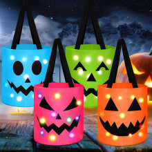 (Bright Color) 4 Stück leuchtende, bunte Halloween-Süßigkeitentüten
