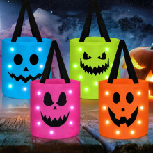 (Vivid Color) 4 Stück leuchtende, bunte Halloween-Süßigkeitentüten