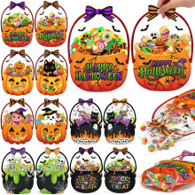 (Multicolor, 24) Fuutreo 50 Halloween-Süßigkeitentüten mit Henkel, Kürbis-Hexenkessel
