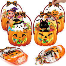 (multicolor, 24) Fuutreo 50 Halloween-Süßigkeitentüten mit Henkel, Kürbis-Hexenkessel
