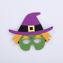 (Witch; On demand) Halloween-Masken aus Filz, individuell gestaltete Cartoon-Gesichtsmasken für Kinder, Kostümparty-Zubehör