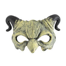 (White Devil Mask HDB23010) Upgraded RP Demon Half-Face Mask for Halloween Carnival Party Costume Props