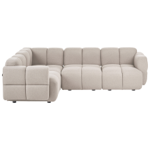 Modular Corner Sofa 4 Seater MAKSABERG Fabric Beige Right Hand