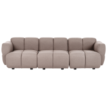 Modular Sofa 3 Seater MAKSABERG Fabric Taupe