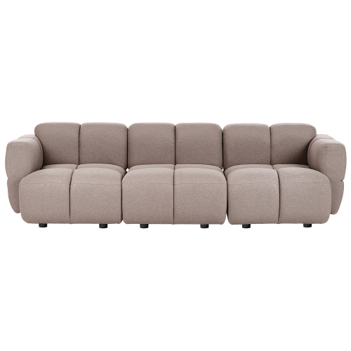 Beliani Modular Sofa 3 Seater MAKSABERG Fabric Taupe
