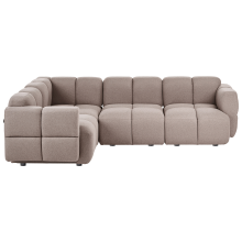 Modular Corner Sofa 4 Seater MAKSABERG Fabric Taupe Right Hand