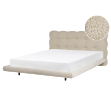 Bed Boucle SOULISSE 160 x 200 cm (EU King Size) Beige