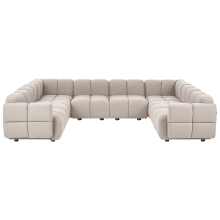 Modular U-Shape Sofa 8 Seater MAKSABERG Fabric Beige