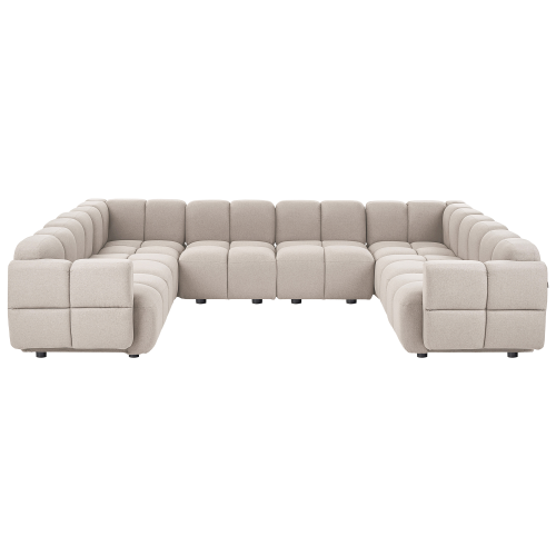 Beliani Modular U-Shape Sofa 8 Seater MAKSABERG Fabric Beige
