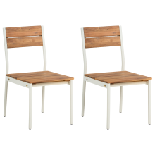Set of 2 Garden Chairs GIOVINAZZO Acacia Wood Brown