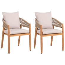 Set of 2 Garden Chairs MARZAMEMI Acacia Wood Light Grey