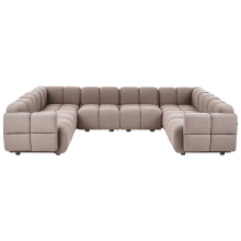Modular U-Shape Sofa 8 Seater MAKSABERG Fabric Taupe