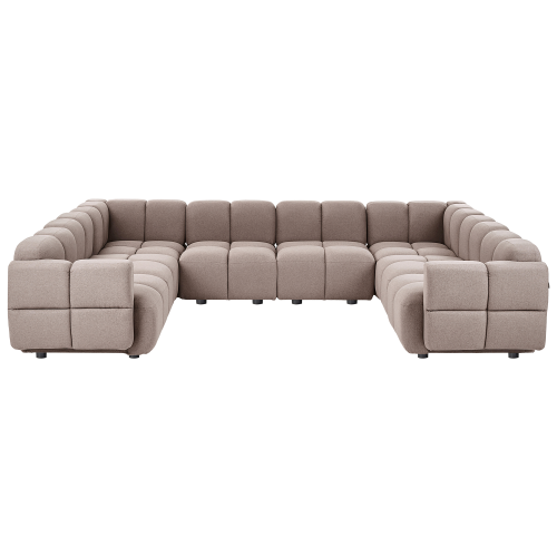 Beliani Modular U-Shape Sofa 8 Seater MAKSABERG Fabric Taupe
