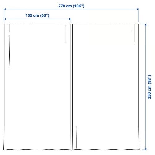 IKEA ROSENMANDEL Curtain Pair 135x250 1
