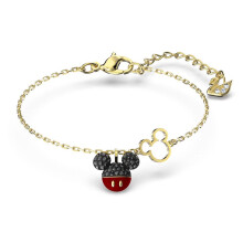 Gold Dainty Mickey Mouse Crystal Charm Bracelet, Disney Cartoon Ladies Wrist Chain 5566689